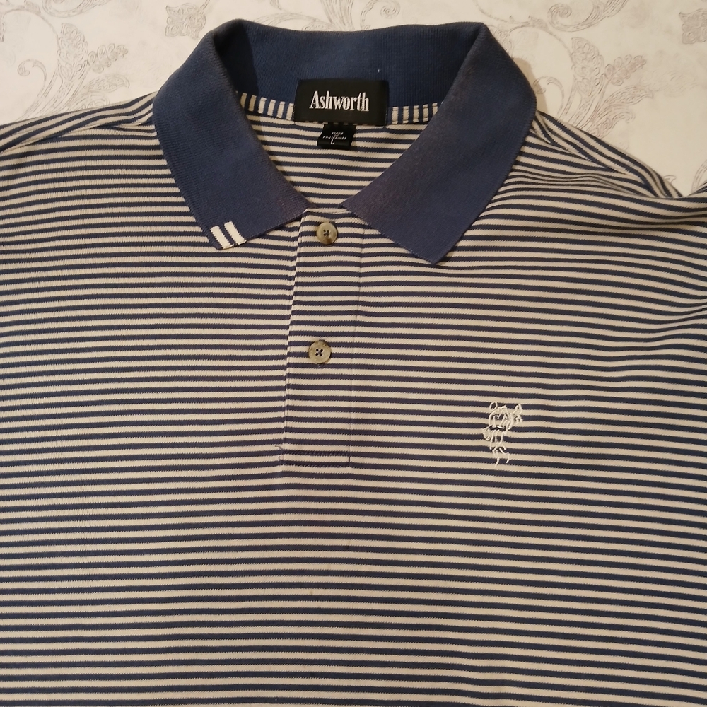 Ashworth polo Large blue/cream